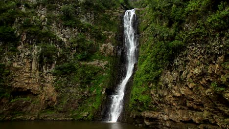Ein-Kleiner-Tropischer-Wasserfall-In-Einer-Dschungelumgebung