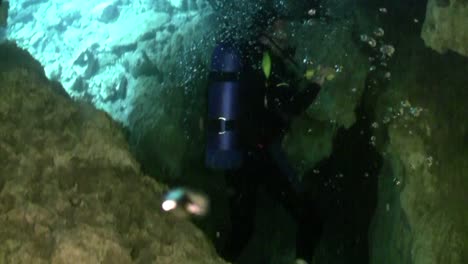 Ein-Taucher-Erkundet-Unterwasserhöhlen-In-Florida-3