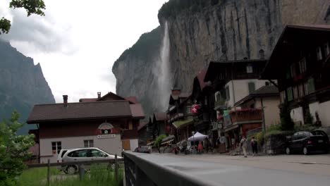 Lauterbrunnen-Switzerland-with-waterfall-behind-town-2