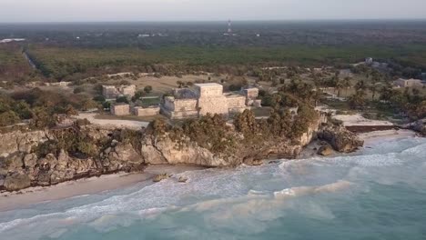 An-aerial-over-the-ruins-of--Tulum-region-Mexico-Yucatan