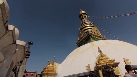Glide-and-pan-of-Swayambhunath-temple