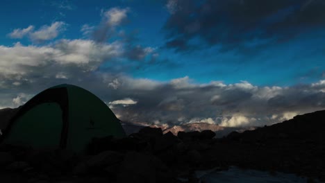 Aconcagua-Time-lapse--high-camp-with-tent--sunset-1