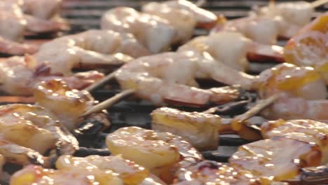 Shrimps-are-grilled-on-a-barbecue