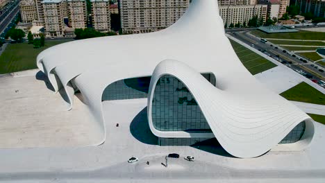 Aerial-of-Baku-capital-of-Azerbaijan-with-unique-architecture-of-Heydar-Aliyev-Center-1