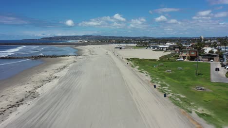 Aerial-of-empty-abandoned-beaches-of-southern-california-with-no-one-during-covid19-1