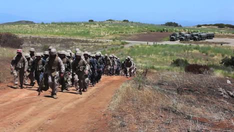 Us-Marines-March-Uphill-During-Basic-Training-Exercises