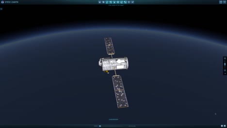 Animation-Of-A-Satellite-Traveling-Through-Espacio