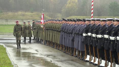 The-Polish-Army-And-Navy-Stand-In-Formation-And-Review-In-A-Formal-Ceremony-In-Poland