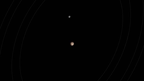 Ein-Animierter-Vorbeiflug-Des-Planeten-Pluto-Im-Sonnensystem-Der-Erde