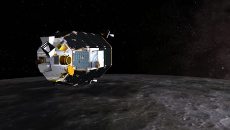 Una-Nave-Espacial-Animada-Orbita-Y-Estudia-La-Luna