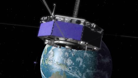 Un-Satélite-Gira-En-La-órbita-Terrestre