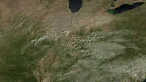 Eine-Wetterkarte-Zeigt-Verschiedene-Stürme,-Die-Den-Mittleren-Westen-Der-USA-Passieren