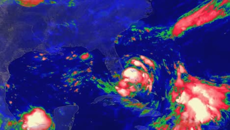 A-Weather-Map-Tracks-Hurricane-Katrina-As-It-Crosses-The-Caribbean-In-2014