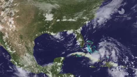 Eine-Wetterkarte-Verfolgt-Hurrikan-Katrina,-Als-Er-2014-Die-Karibik-überquert