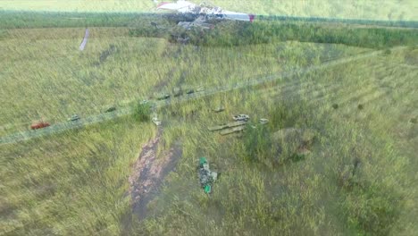 Aerial-Shots-Above-Light-Plane-Crashes-In-Rural-Areas