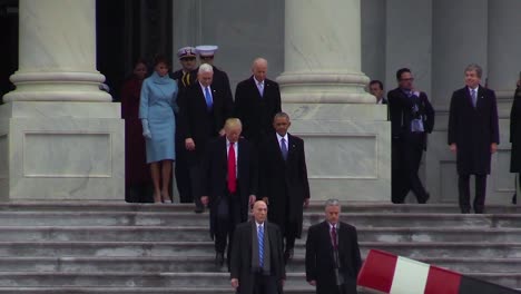 Newly-Appointed-President-Donald-J-Trump-Says-Farewell-To-The-Former-President-Of-The-United-States-Barack-H-Obama-On-The-East-Front-Plaza-Of-The-Us-Capitol-On-Jan-20-2017