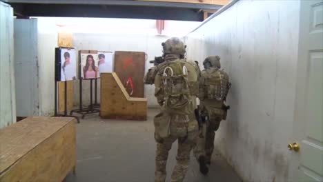 Troops-Practice-Urban-Warfare-And-Hostage-Rescue-In-A-Mock-Village