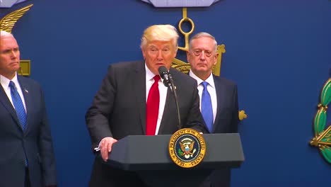 President-Donald-Trump-Makes-Remarks-At-The-Swearing-In-Ceremony-Of-General-Jim-Mattis-At-The-Department-Of-Defense-1
