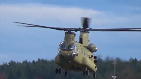 A-Us-Army-Chinook-Helicopter-Hovers-Over-The-Katter-Bach-Army-Airfield-In-Germany