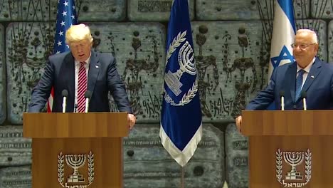 Us-President-Donald-Trump-And-Israel-President-Reuven-Rivlin-Exchange-Remarks-During-The-Presidential-Visit-To-Jerusalem-The-Enduring-Friendship-Of-The-Usa-And-Israel-Is-Discussed