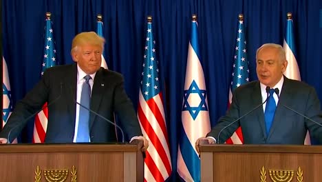 US-Präsident-Donald-Trump-Und-Israels-Premierminister-Benjamin-Netanjahu-Tauschen-Sich-Während-Des-Präsidentenbesuchs-In-Jerusalem-Aus