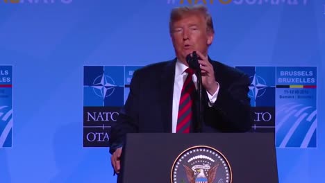 El-Presidente-Estadounidense,-Donald-Trump,-Habla-En-Una-Conferencia-De-Prensa-De-La-Otan-Sobre-El-Progreso-Realizado-Con-Corea-Del-Norte