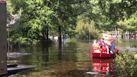 Search-And-Rescue-Personnel-In-Small-Boats-Rescue-Citizens-Of-North-Carolina-During-Hurricane-Florence