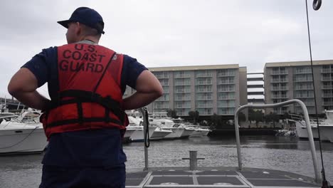 Search-And-Rescue-Personnel-From-The-Coast-Guard-Patrol-The-Coast-Of-North-Carolina-During-Hurricane-Florence