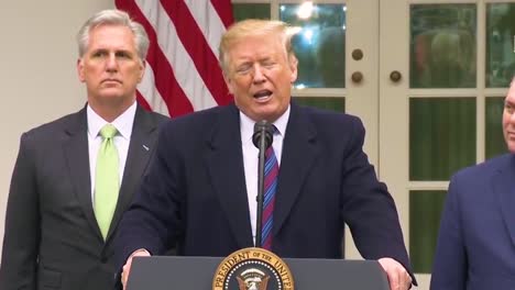 Us-President-Donald-Trump-Answers-Questions-From-The-Press-About-Mexico-Paying-For-The-Wall-Says-Savings-From-New-Trade-Deals-With-Mexico-Will-Pay-For-The-Wall