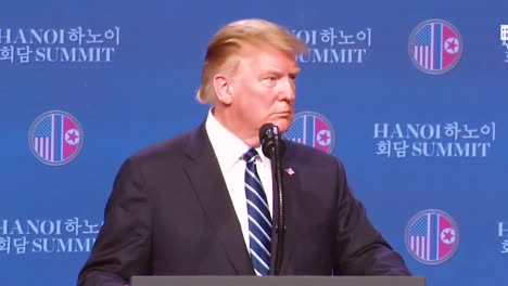 Us-President-Donald-Trump-Holds-A-Press-Conference-Following-His-Summit-In-Vietnam-With-Kim-Jong-Un-And-Answers-A-Question-From-Fox-News-Host-Sean-Hannity