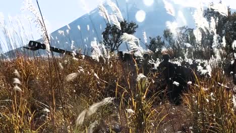 Us-Marines-Train-On-Artillery-Pieces-Outside-Mount-Fuji