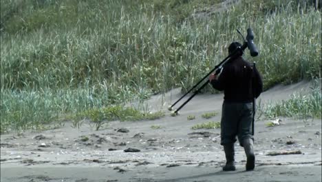 A-Photographer-Wanders-The-Shore-And-Sets-Up-His-Blind-In-Alaska'S-Togiak-National-Wildlife-Refuge