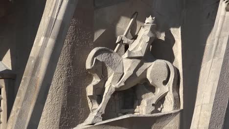 Spain-Barcelona-Sagrada-Familia-Saint-George-On-Horse-Carving