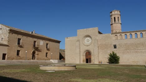 Spain-Monasterio-De-Rueda-Tower-And-Courtyard