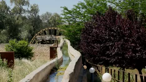 Spain-Monasterio-De-Rueda-Water-Wheel-And-Stone-Channel