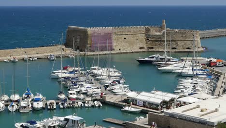 Greece-Crete-Heraklion-Harbor-And-Fort-In-Morning