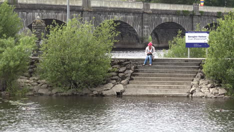 Irland-Banagher-Treppen-Und-Brücke-Am-Shannon-Fluss