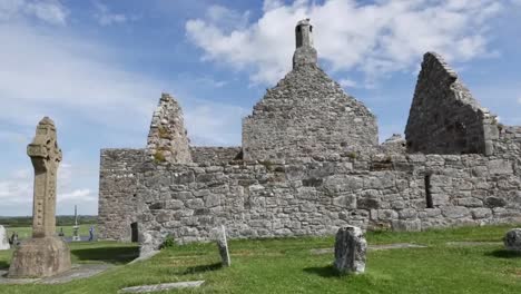 Ireland-Clonmacnoise-Sun-Brightens-Cathedral-Stones-Pan