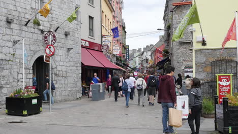 Ireland-Galway-City-Tourists-In-Old-Section-Of-City