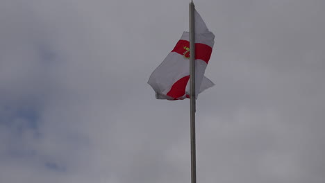 Irlanda-Del-Norte-Ulster-Bandera-Contra-El-Cielo-Gris