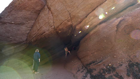 Canada-New-Brunswick-Sea-Cave-With-Sun-Spots-At-Hopewell-Rock