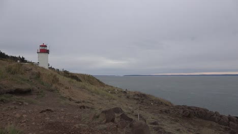 Canadá-Nueva-Escocia-Bahía-De-Fundy-Debajo-Faro