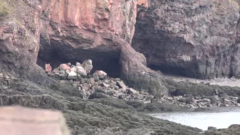 Canadá,-Nueva-Escocia,-Vista-De-La-Boca-De-La-Cueva-En-La-Bahía-De-La-Costa-De-Fundy