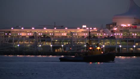 Kanada-Kreuzfahrtschiff-Und-Schlepper-Bei-Nacht