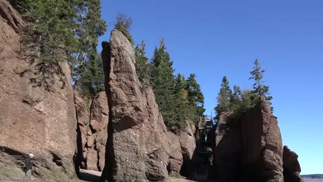 Kanada-Kippt-Von-Frauen-Am-Strand-Von-Hopewell-Rocks-Nach-Oben