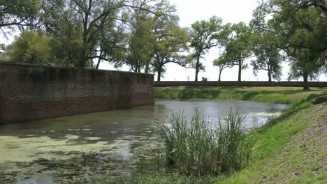Louisiana-Fort-Jackson-Moat-And-Wall
