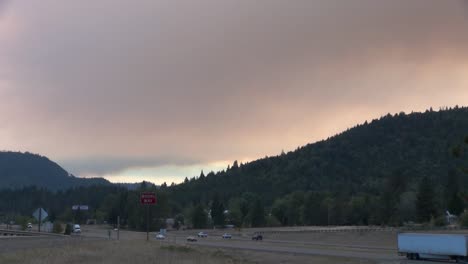 California-Evening-Traffic-And-Smoky-Sky