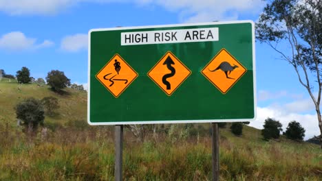 Australia-Murray-River-Road-High-Risk-Sign