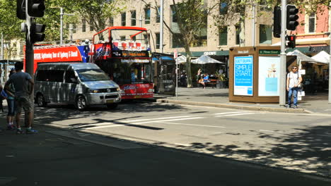 Australia-Sydney-People-And-Bus-At-Cross-Walk