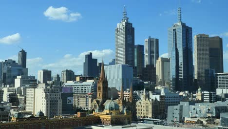 Australien-Melbourne-Wolkenkratzer-Und-Blauer-Himmel